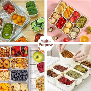8 in 1 Fresh Keeping Storage Box – Multi Compartment Food Organizer (Large)