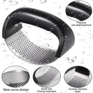 Garlic Press Crusher – Stainless Steel Garlic Mincer | Easy Grip Ginger & Garlic Crusher Tool