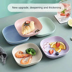 10PCS Plate Set with Stand – Multi-Color Snack Plates with Storage Holder | Durable Serving Dish Set