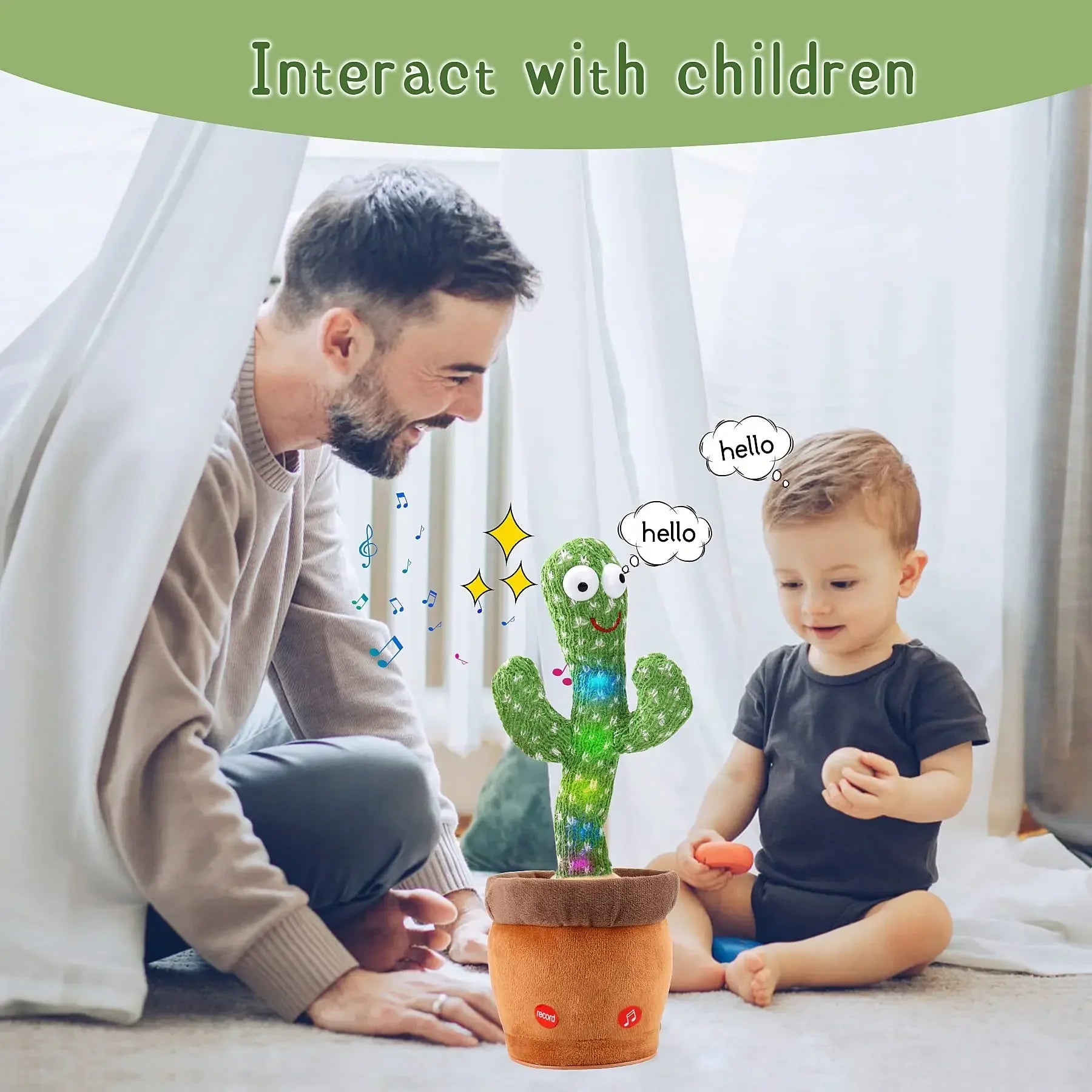 Dancing Cactus Toy for Kids – Talking, Singing & Mimicking Toy