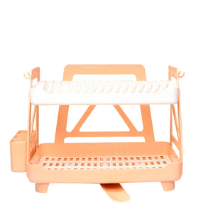 Max Kitchen Plate Stand – 2 Tier Dish Drying Rack with Drain Tray | BPA-Free Kitchen Organizer