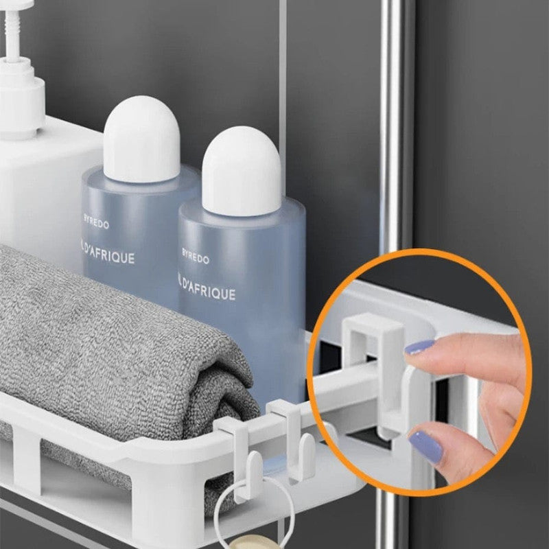 2 Layer Bathroom Storage Rack – Wall Mounted Organizer Shelf