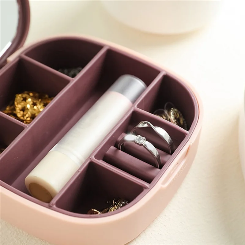 Ring Organizer Box with Mirror – Compact Jewelry Storage Case