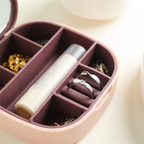 Ring Organizer Box with Mirror – Compact Jewelry Storage Case