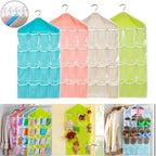Pack of (2) 16 Pocket Hanging Organizer – Wardrobe Storage for Socks, Underwear & Accessories