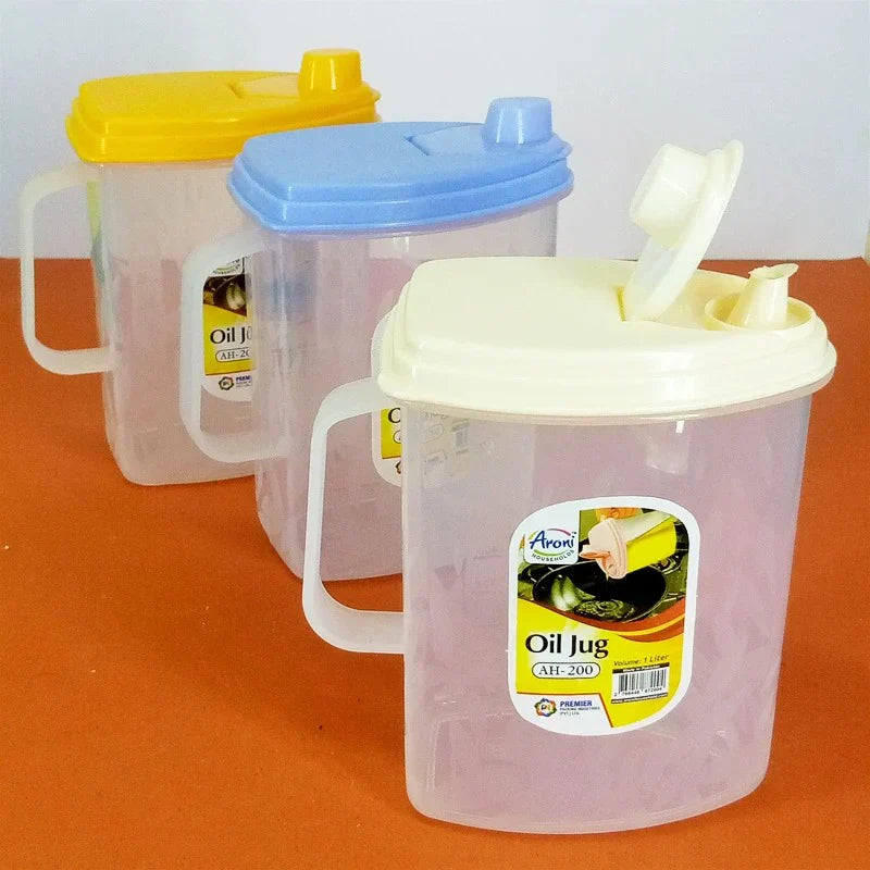 1 Liter Oil Jug Dispenser – Kitchen Oil Storage Bottle with Lid | Leak-Proof Cooking Oil Container