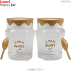 Kamel Wavey Jar 700gm (Pack of 2) – BPA Free Storage Jar with Spoon
