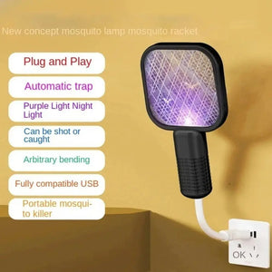 Mini Mosquito Racket – USB Rechargeable Electric Bug Zapper