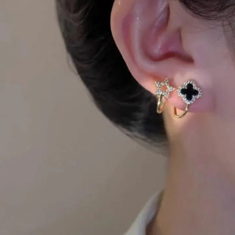 Stylish Earring Tops Set for Women – Trendy Star & Clover Design