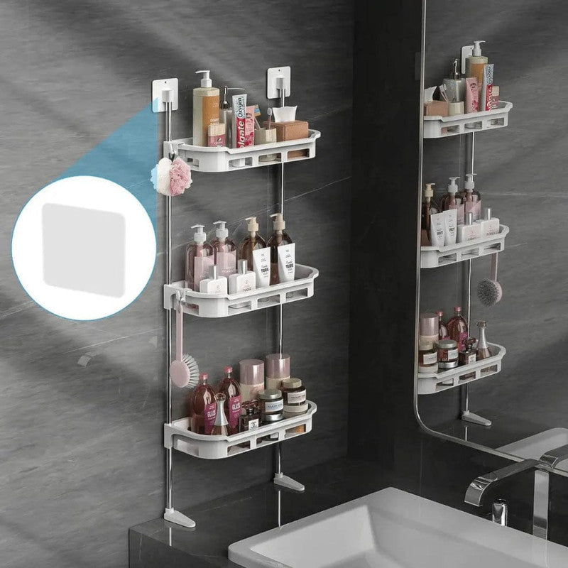 3 Layer Bathroom Storage Rack – Wall Mounted Organizer Shelf for Toiletries & Accessories