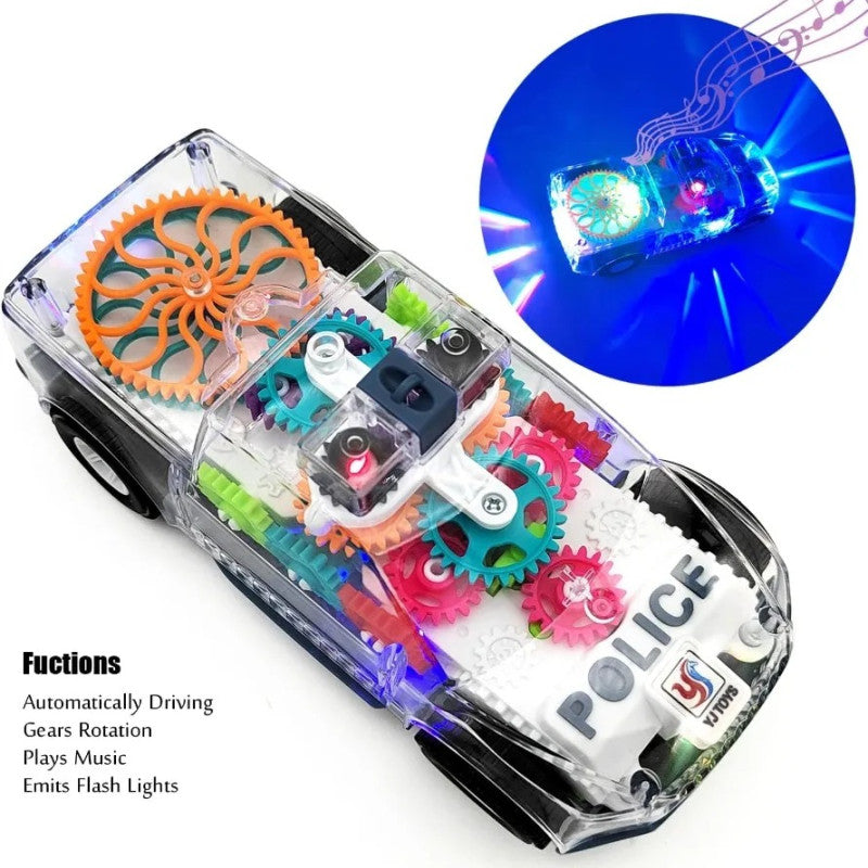 Transparent Desert Truck Toy for Kids – Light, Music & Gear Motion Car