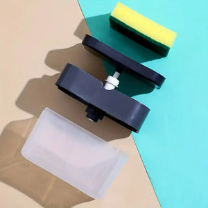 2-in-1 Soap Pump Dispenser with Sponge Holder – Press Type Liquid Soap Box