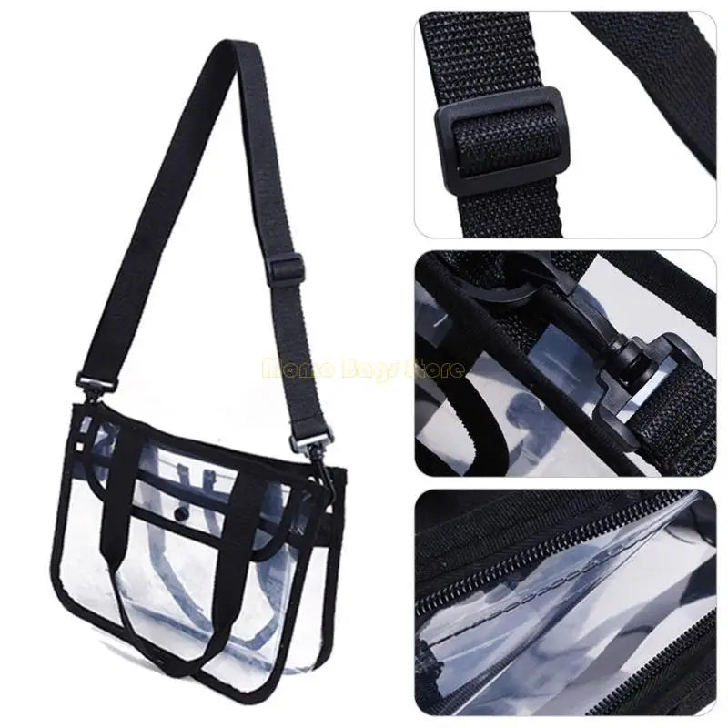 Transparent Cosmetic Bag – Waterproof Makeup Organizer with Shoulder Strap