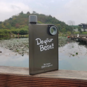 Notebook Water Bottle – Slim Flat Book Shape Bottle (Portable & Leakproof)