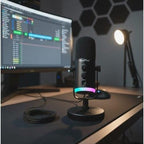 NeePho NP-M03 Podcast Microphone – RGB Condenser Mic with Stand & Noise Reduction