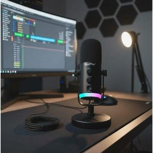 NeePho NP-M03 Podcast Microphone – RGB Condenser Mic with Stand & Noise Reduction