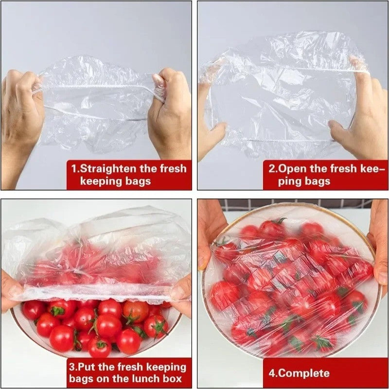 Elastic Food Covers (Disposable/Reusable) – Stretchable Bowl & Plate Covers | Kitchen Food Wrap Set