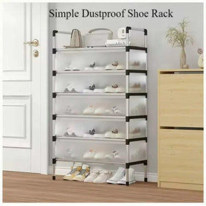 Dust Proof 6 Layer Shoe Rack – Multi-Tier Covered Shoe Organizer Cabinet