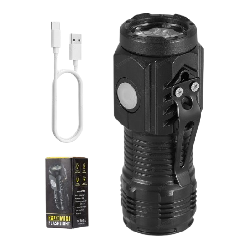 3 Mode Mini LED Flashlight – Portable Torch Light | High Bright Rechargeable Pocket Light
