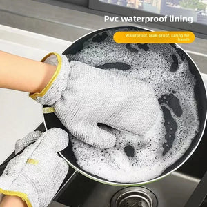 Pack of 2 Steel Wire Cleaning Gloves – Heavy Duty Kitchen Scrubber Gloves | Cut Resistant Dishwashing & Cleaning Gloves