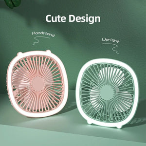 3 in 1 Portable Desktop Fan with LED Light – Table, Wall & Ceiling Hanging Fan (Rechargeable)