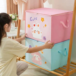 Happy Storage Bag – Foldable Large Capacity Clothes & Blanket Organizer