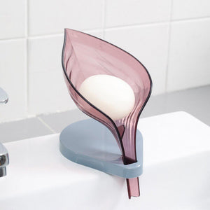 Pack of 2 Soap Leaf Holder – Self Draining Leaf Soap Dish with Suction Base | Bathroom Sink Organizer
