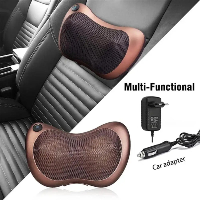 Shiatsu Car Pillow Massager – Electric Neck & Back Massager with Heat | Relaxation Cushion