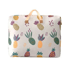 Pack of 2 Pineapple Printed Storage Bag – Large Capacity Clothes & Blanket Organizer