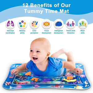 Baby Water Play Mat | Inflatable Tummy Time Activity Mat for Kids