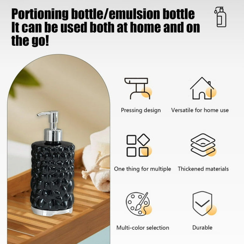 450ML Luxury Soap Dispenser – Elegant Hand Wash & Sanitizer Pump Bottle (Textured Design)