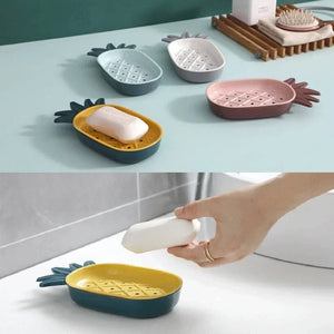 Pineapple Soap Holder – Cute Drain Soap Dish with Tray | Bathroom & Kitchen Soap Stand