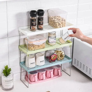 Kitchen Storage Stand Rack – Multi Purpose Shelf Organizer | Countertop Expandable Storage Stand