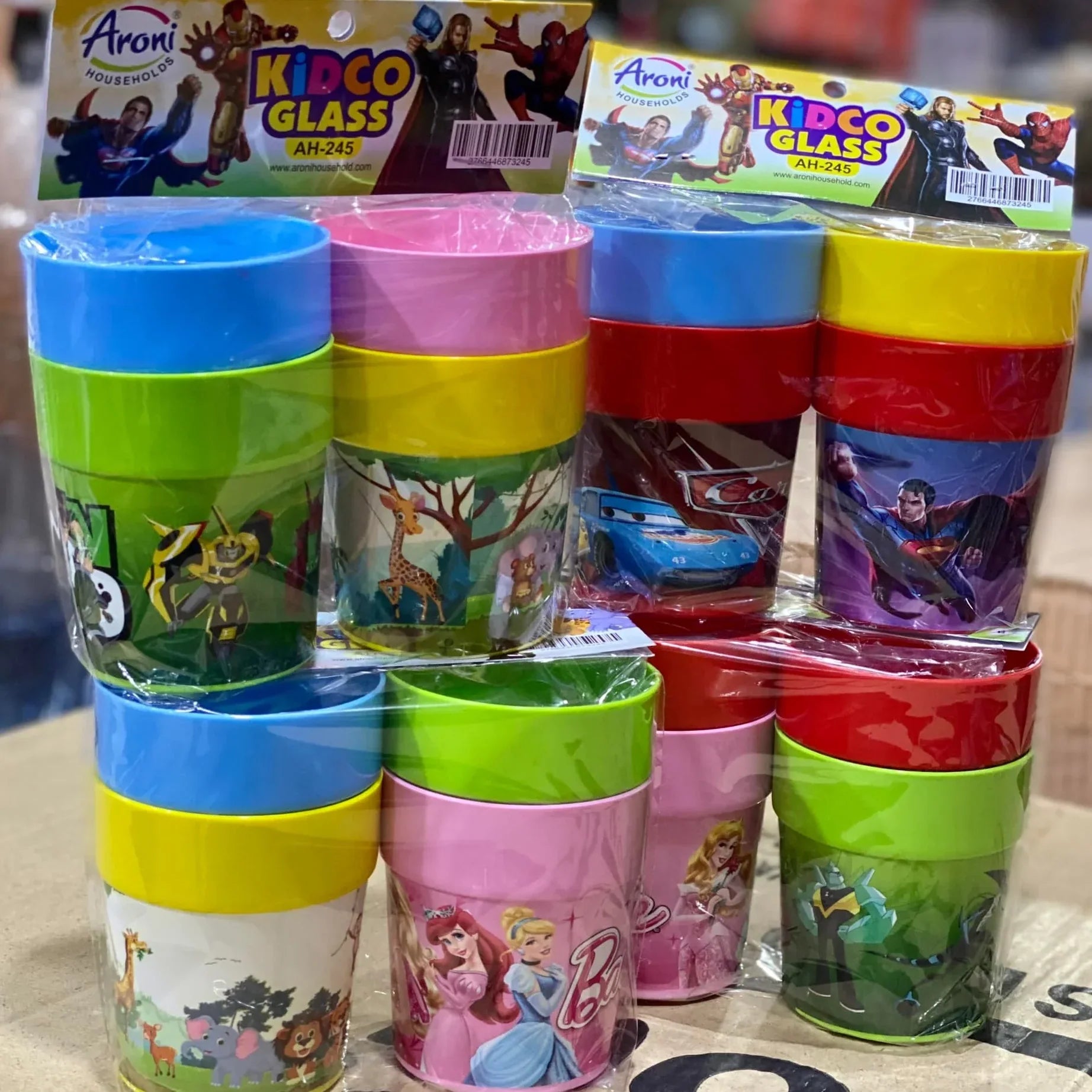 Kidco Glass Set – 4 PCS Kids Cartoon Drinking Cups