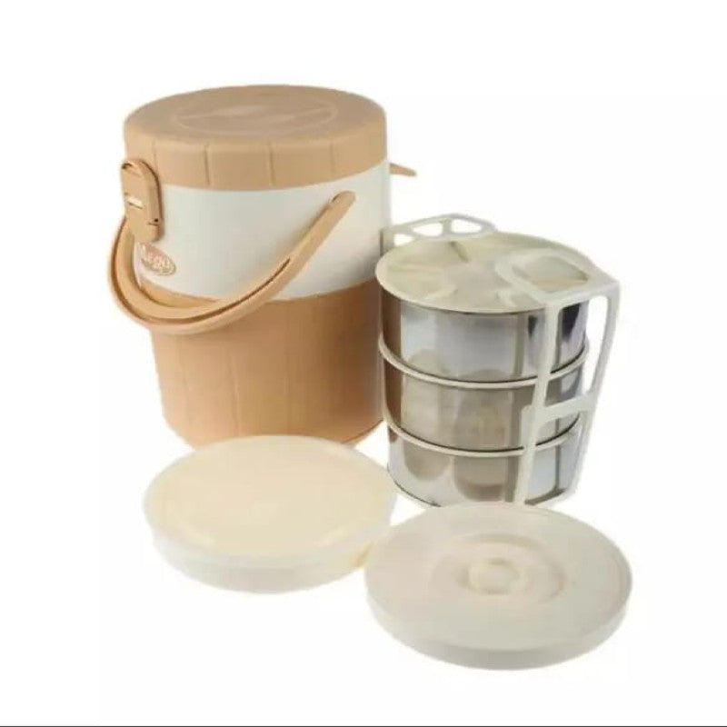 Mega Lunch Carrier 900ml – Insulated Tiffin Box with 3 Stainless Steel Bowls