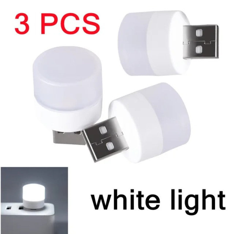 Pack of 3 Mini USB LED Bulbs – Portable Plug & Play Night Light for Power Bank/Laptop