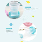 Pack of 2 Magic Glass – Collapsible Foldable Kids Cup with Lid (Portable & Cute Design)