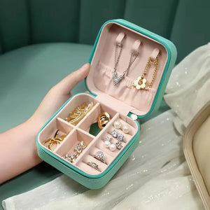 Compact Leather Jewellery Box – Travel Organizer Case with Premium Box Packing
