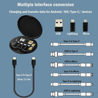 5-in-1 Data USB Charging Cable Storage Box – Multi Cable Kit with SIM Adapter & Ejector Pin