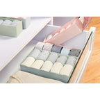 Pack of 2 (5) Grid Drawer Organizer – Multi-Compartment Clothes Storage Box