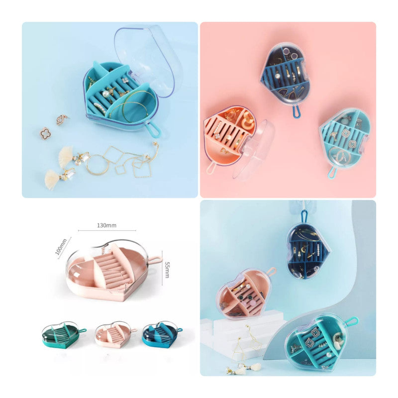 Premium Heart Shape Jewellery Organizer Box – Mini Travel Storage Case