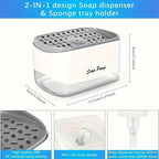 2-in-1 Soap Pump Caddy – Liquid Soap Dispenser with Sponge Holder (Press Type)