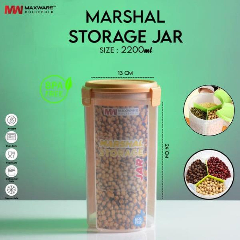 Marshal Storage Jar 2200ml – Airtight BPA Free Food Container | Kitchen Storage Jar