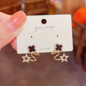Stylish Earring Tops Set for Women – Trendy Star & Clover Design
