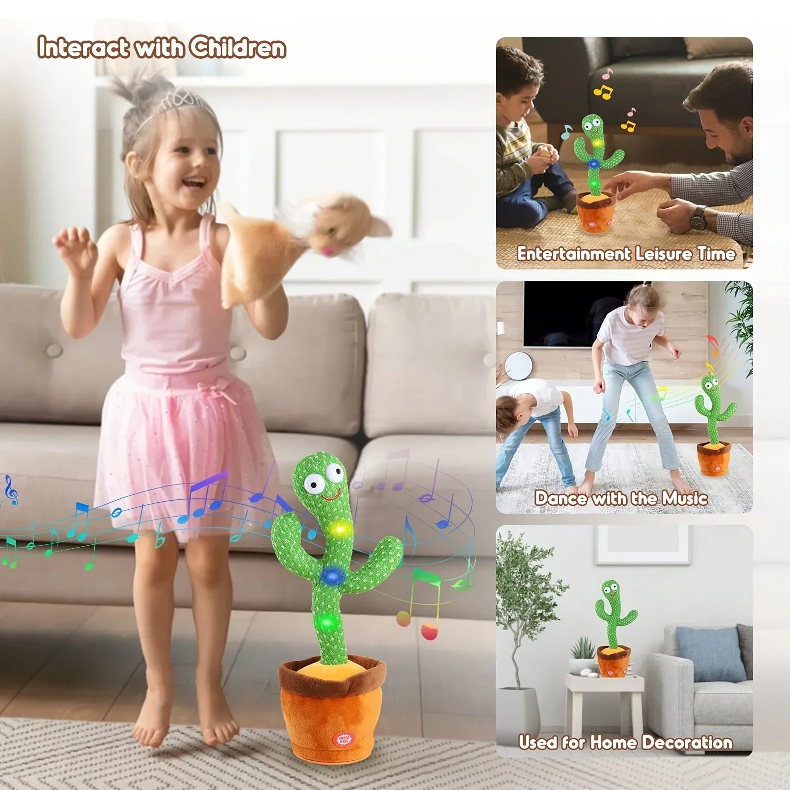 Dancing Cactus Toy for Kids – Talking, Singing & Mimicking Toy