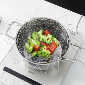 Chef Basket – Stainless Steel Folding Fry & Strainer Basket | Multi Purpose Cooking Basket