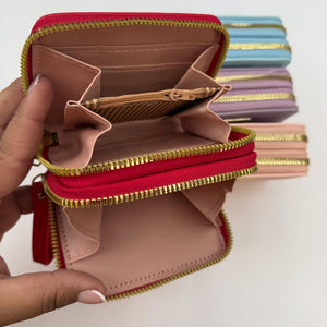 Womens Wallet Double Zipper Wallet For Ladies Small Wallet