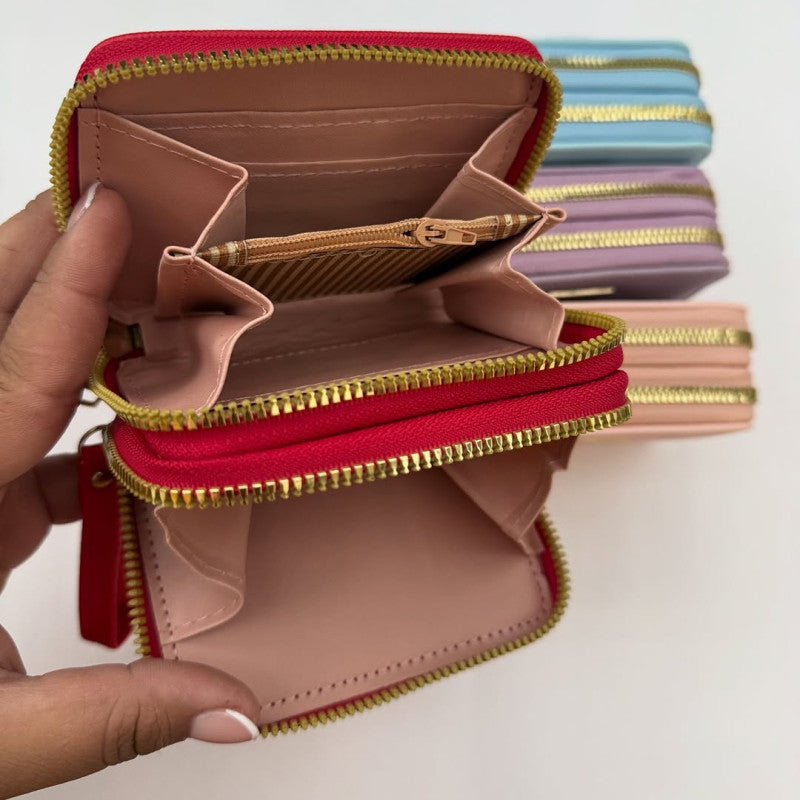 Womens Wallet Double Zipper Wallet For Ladies Small Wallet