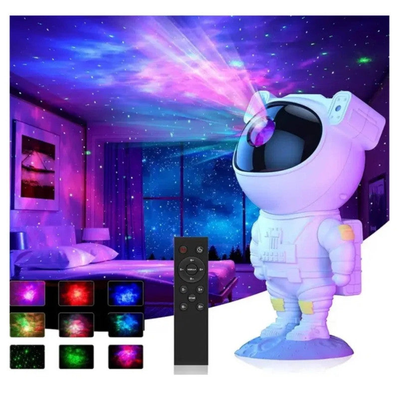 LED Astronaut Galaxy Projector Lamp – Rotating Star Night Light with Adjustable Projection