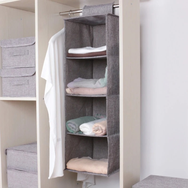 5 Layer Hanging Almari Organizer – Foldable Closet Storage Bag